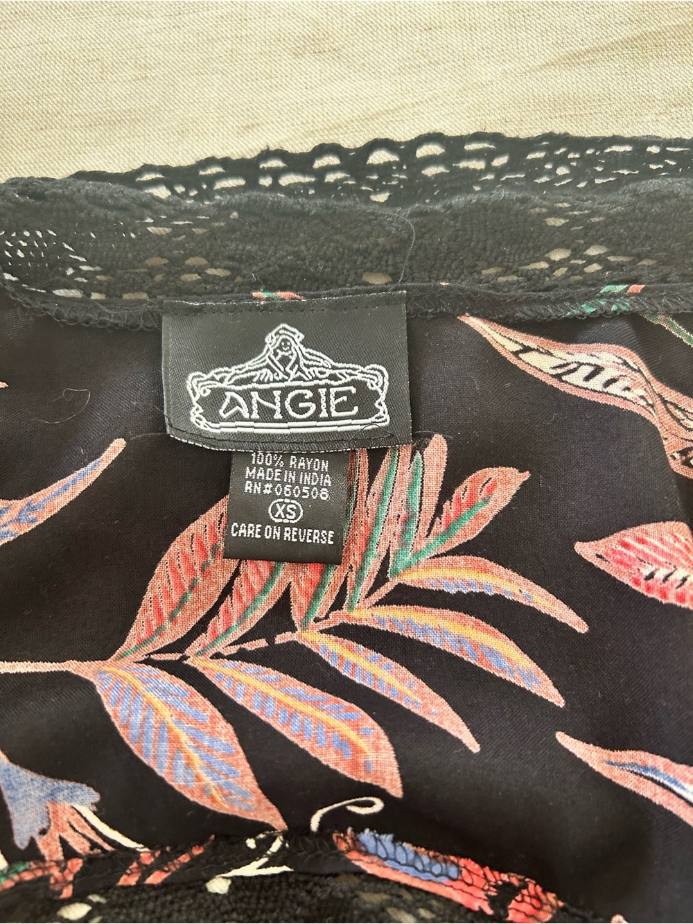 Angie Black Floral Open-Front Kimono Jacket - Black - Picture 2 of 4